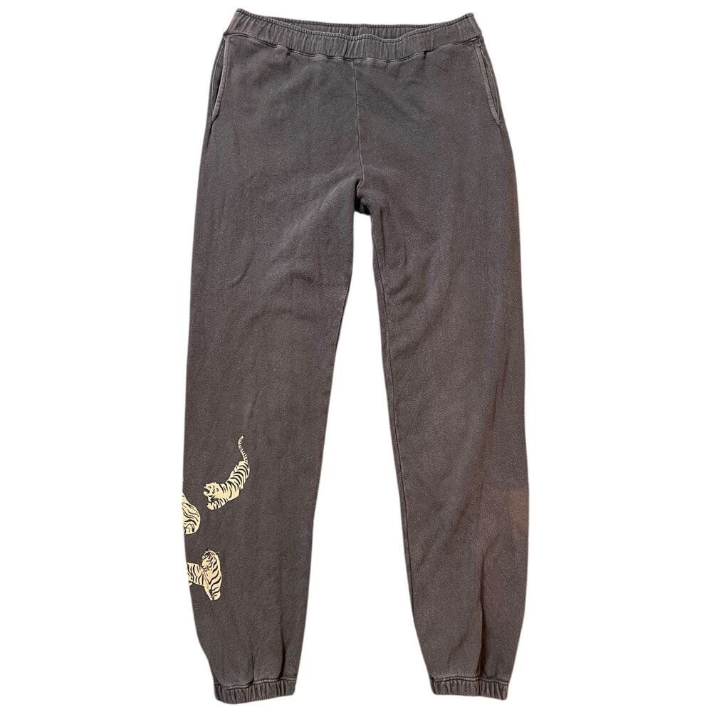 MONROW Tiger Print Sweatpants Taupe Brown Joggers Loungewear Athleisure - XS/S